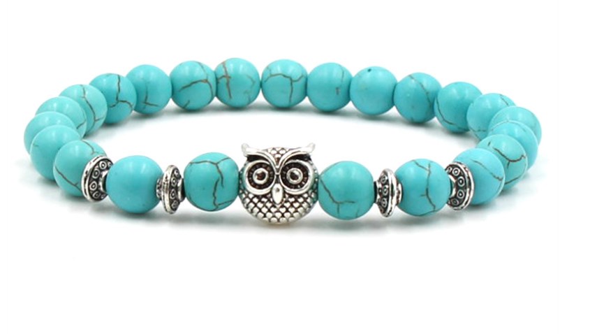 Yoga Fitness Bar - 8mm tdft54 owl Bangles turquoise Buddha