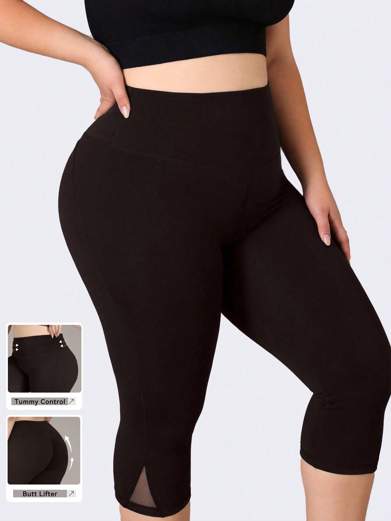 Yoga Fitness Plus - Plus Size Gym Leggings Women Mesh