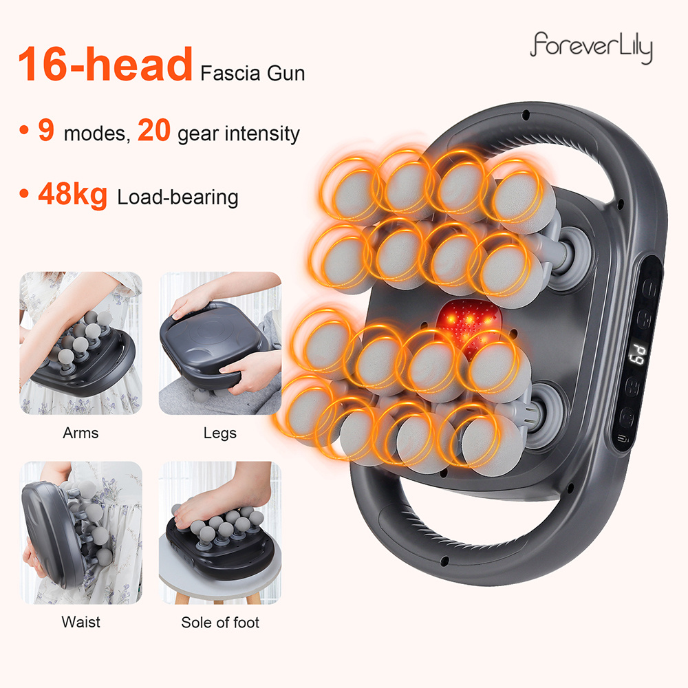 Vibration Massage Gun - 16-Head Fascia Gun High-Frequency Vibration Body